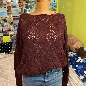 Purple crochet sweater